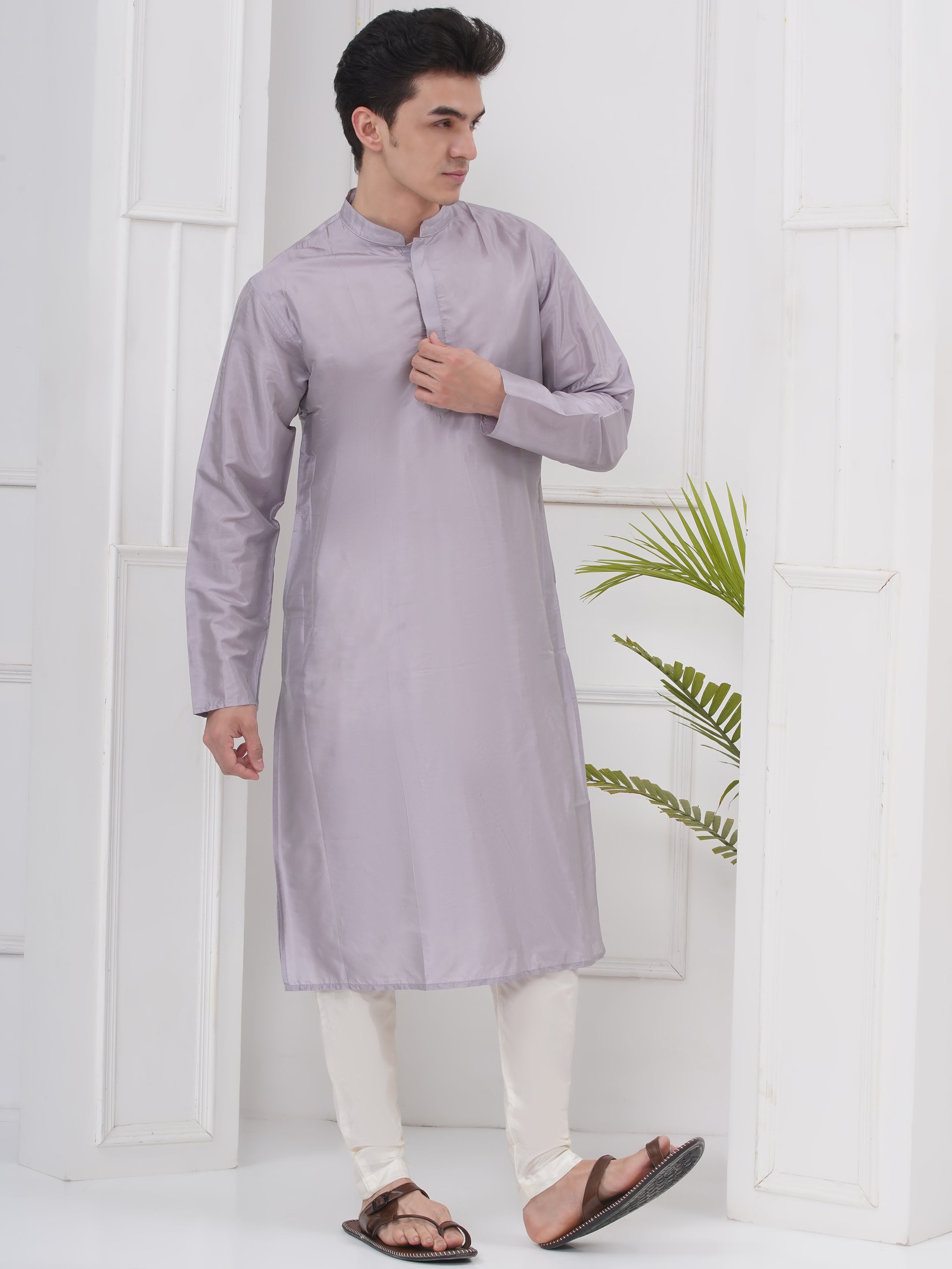 Mens Long Kurta With Pyjama Set