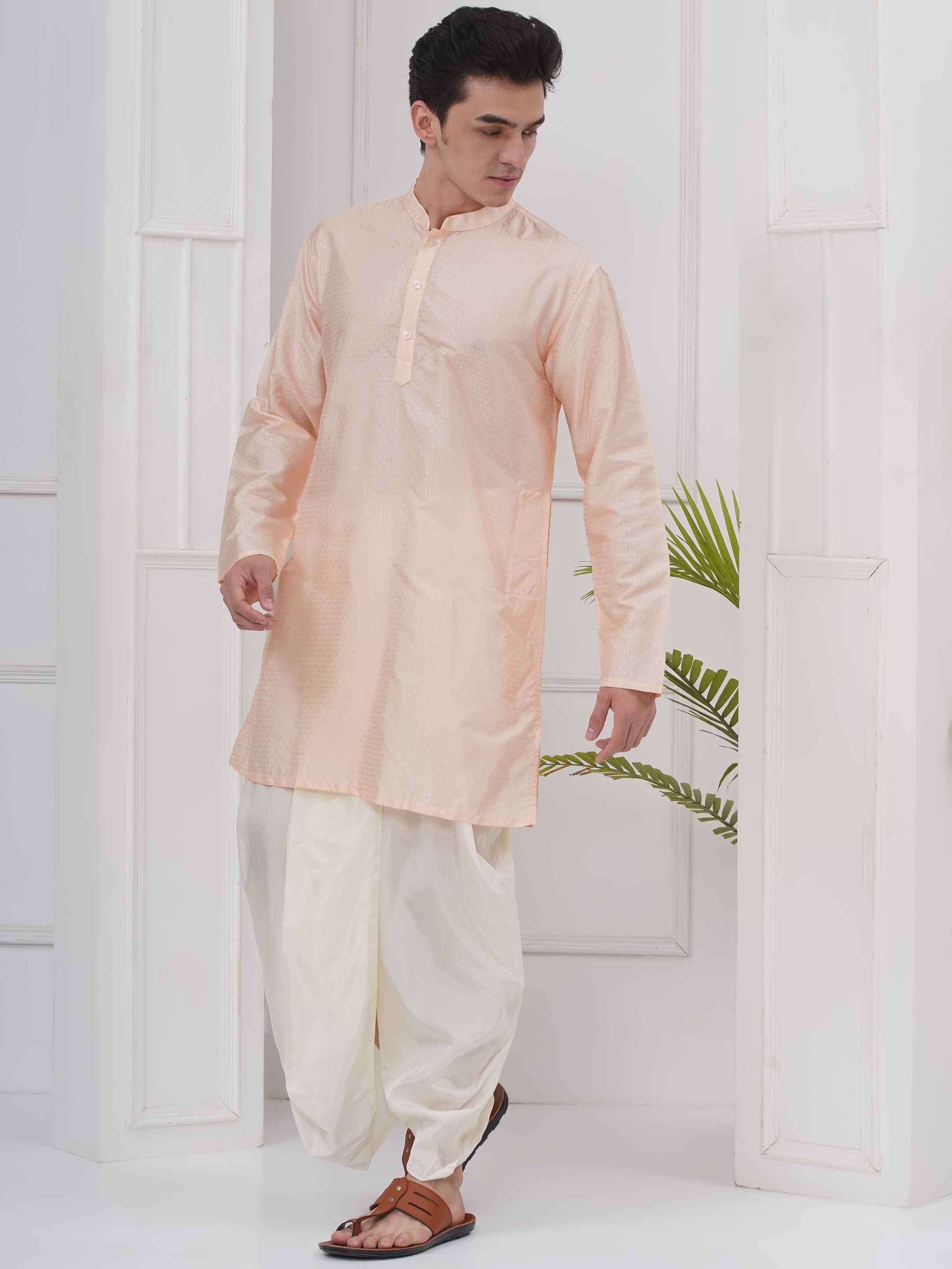 Mens Mandarin collar Kurta And DhotiPant Set