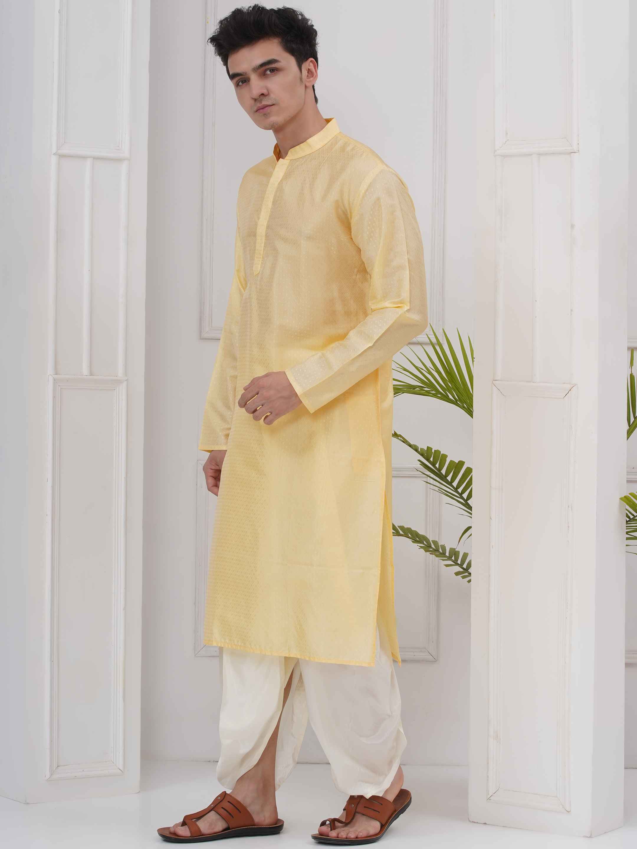 Mens Mandarin collar Kurta DhotiPant Set