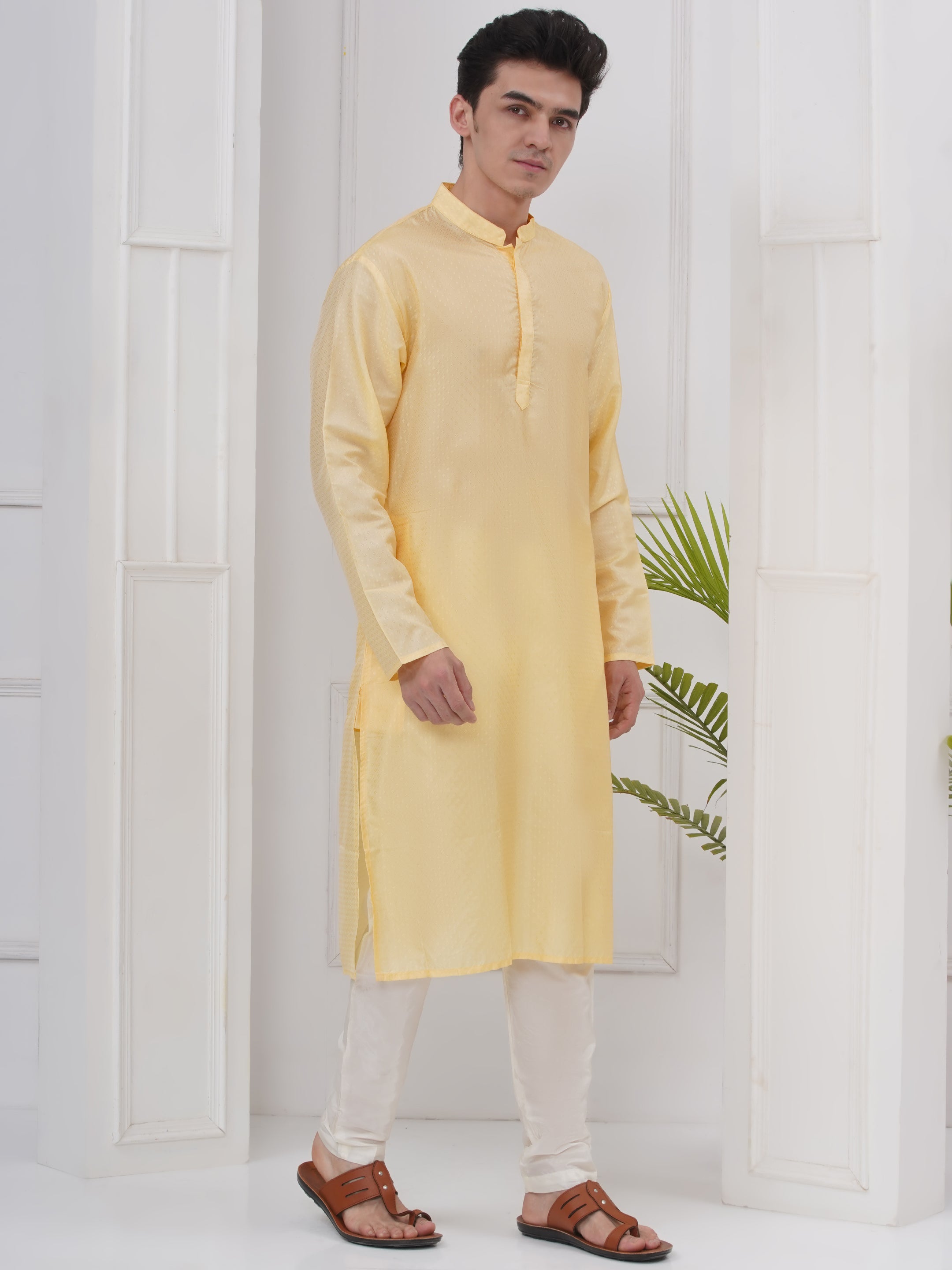 Mens Readymade Long Kurta Pyjama Set