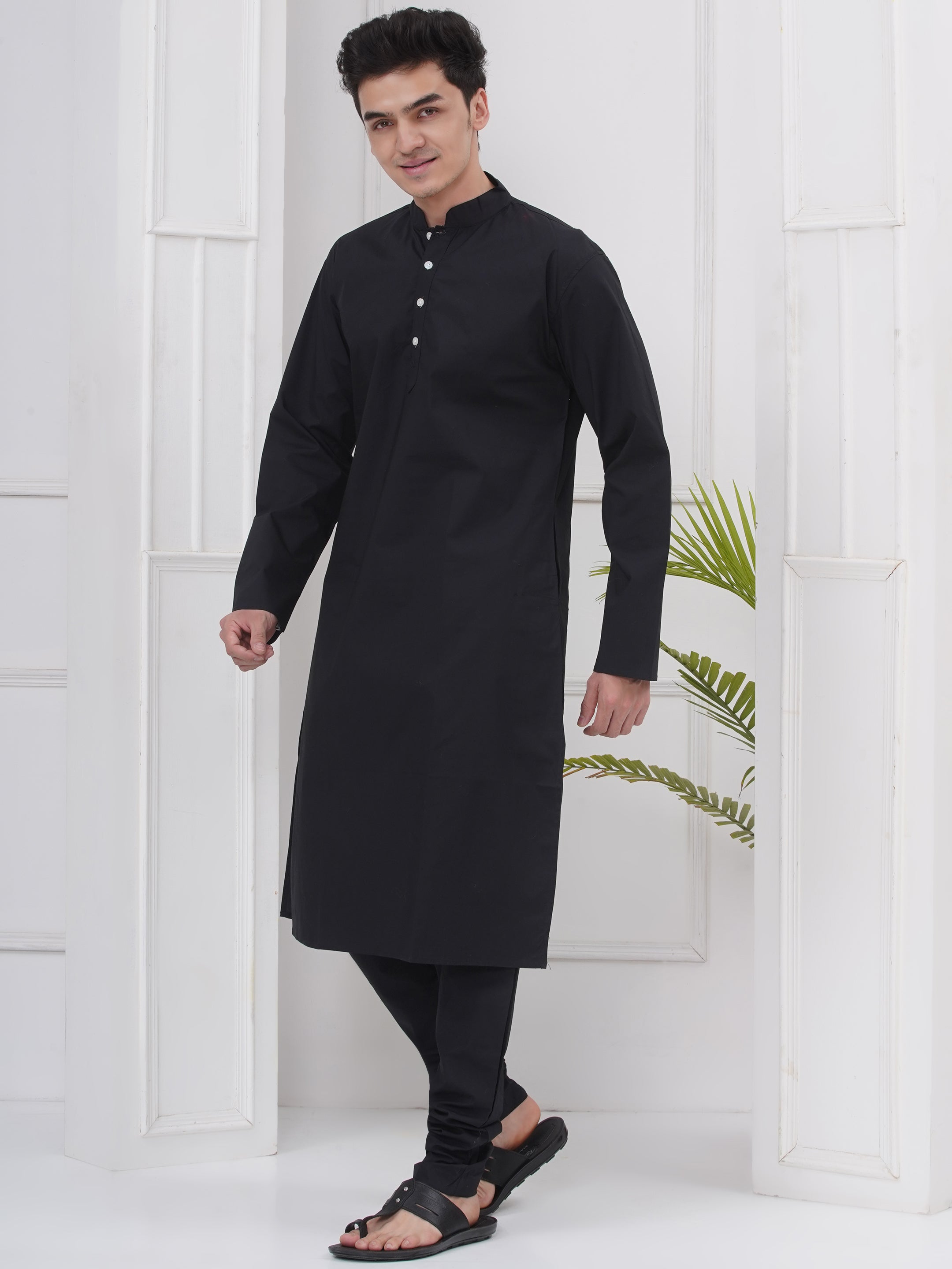 Mens Mandarin collar Kurta And Pyjama Set