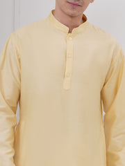 Mens Silk Cotton Kurta Pyjama Set