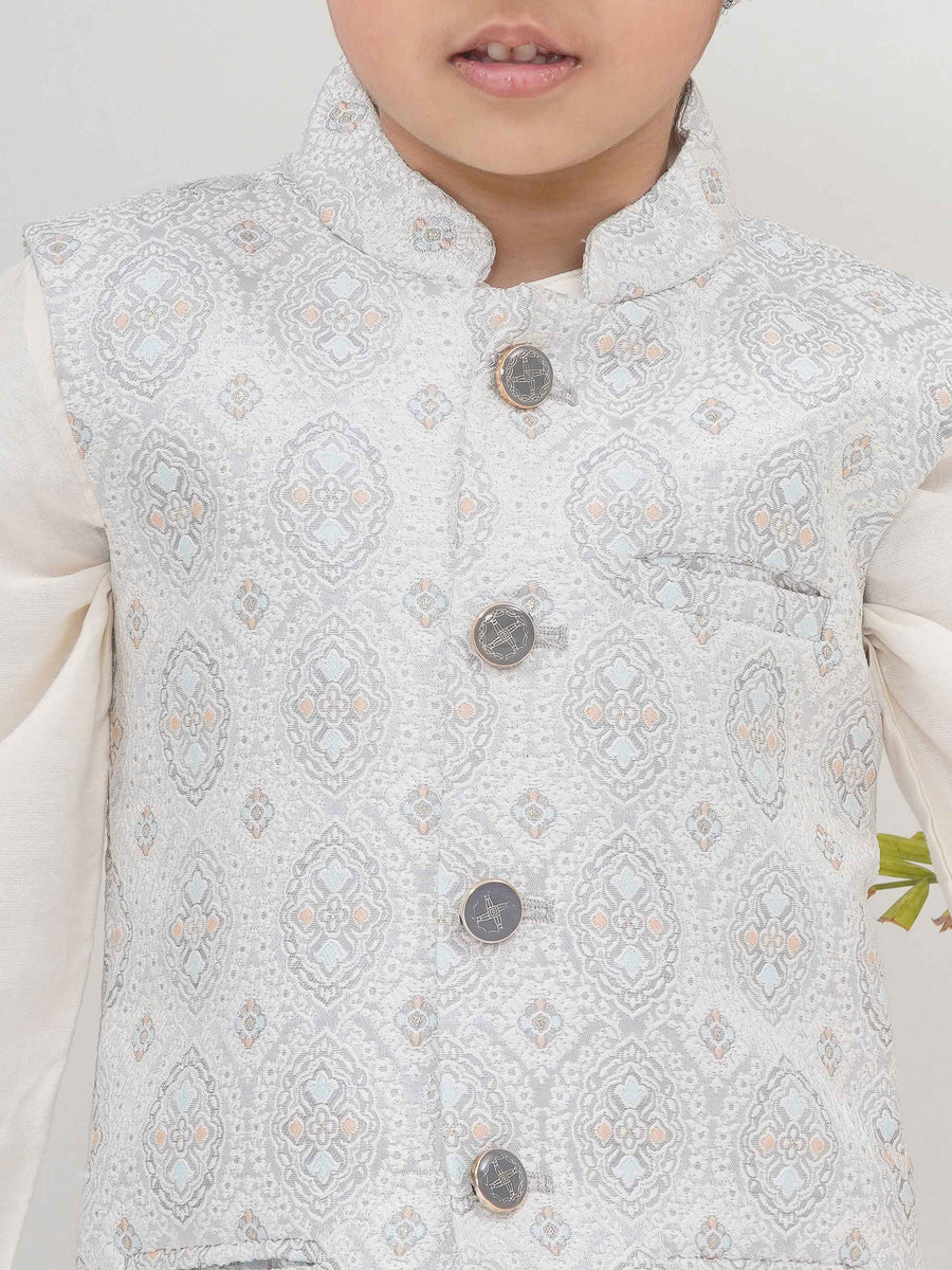 Boys Mandarin Collar Nehru Jacket.