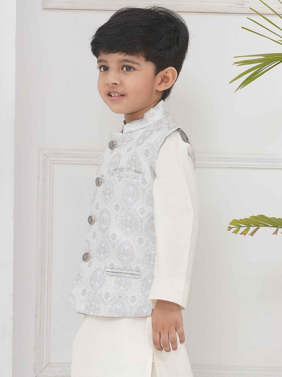 Boys Mandarin Collar Nehru Jacket.
