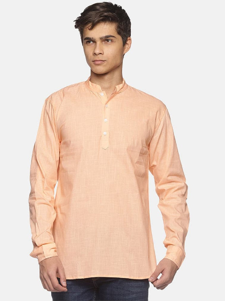 Men Solid Colour Slub Cotton Kurta