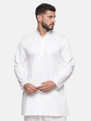 Plain Cotton White Kurta