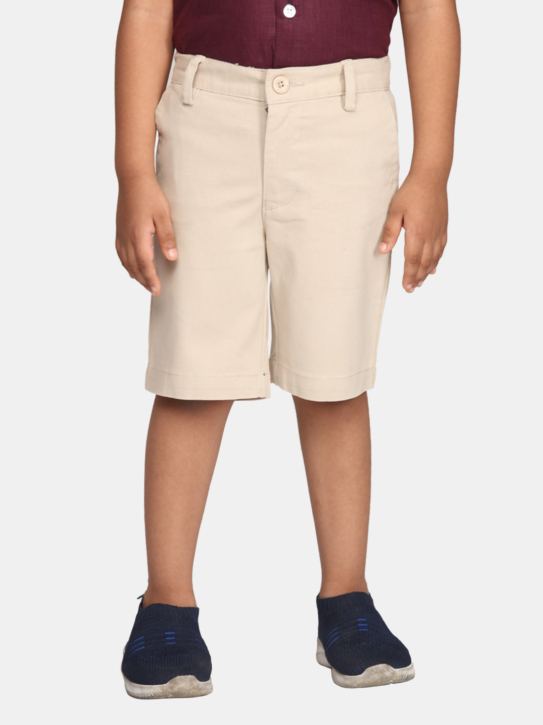 Boys Cream Colour Casual Chino Shorts