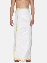 Men Artsilk Traditional White Colour Regular Dhoti