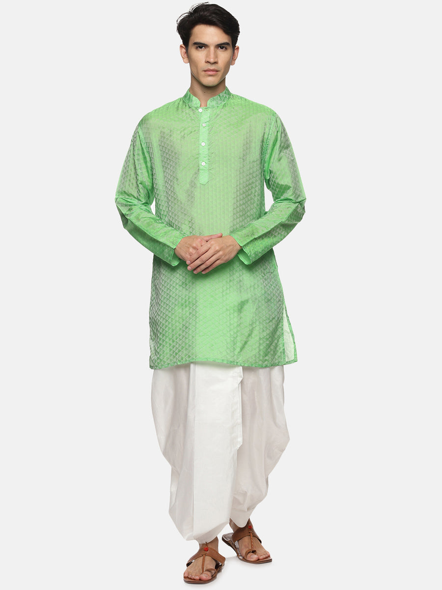 Men Self Design Kurta and Dhoti Pant Set