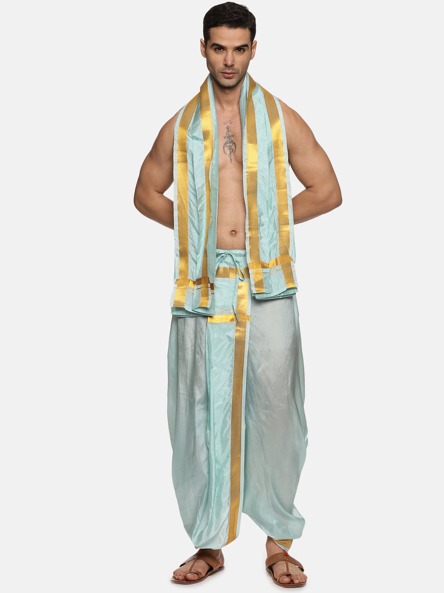Men Ready to Wear Dhoti Pant and Angavastram Set