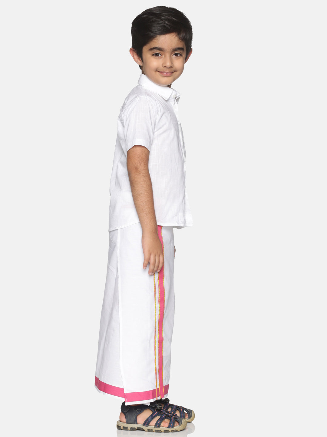 South Indian Boy dressed in traditional costume, wearing a false moustache,  acting like an adult man Stock Photo - Alamy
