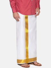 Men Cotton Traditional White Colour Regular Dhoti.