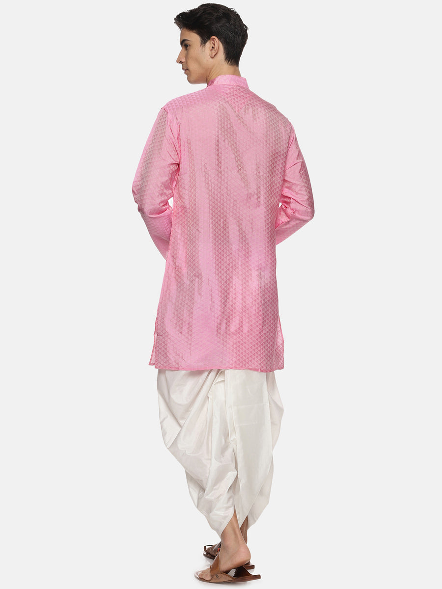 Men Self Design Kurta and Dhoti Pant Set