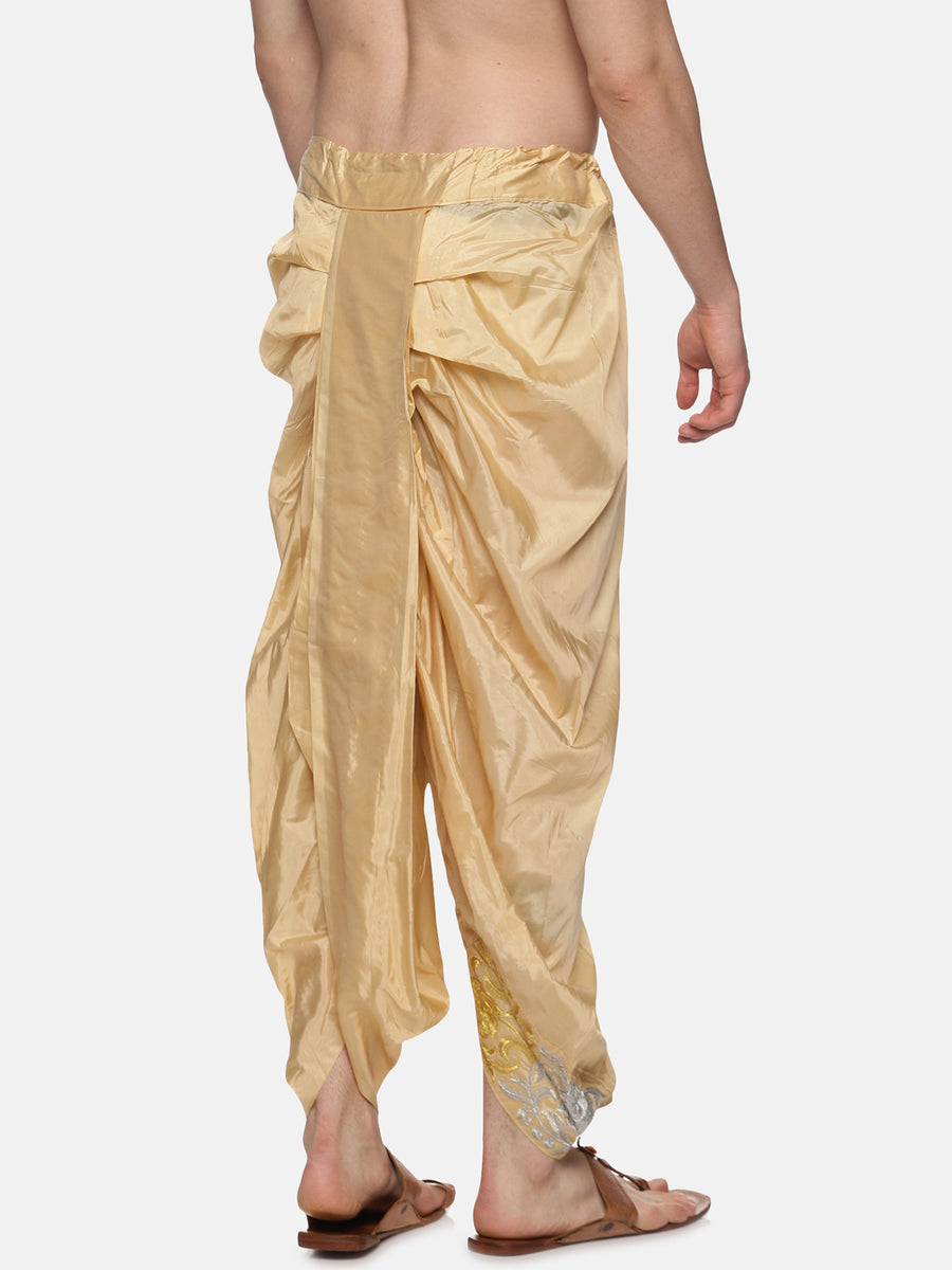 Men Art Silk Biscuit Colour D1 Embroidery Dhoti Pant.