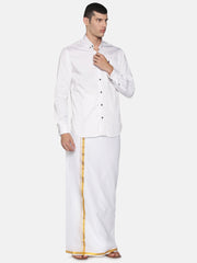 Men Cotton Traditional White Colour Regular Dhoti.