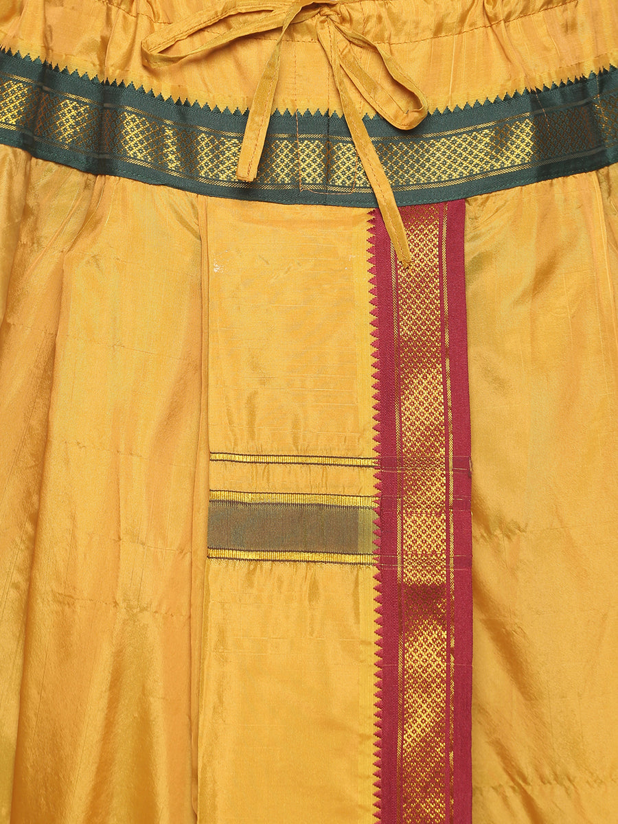 Men Mustard Colour Art Silk Dhoti Pant.