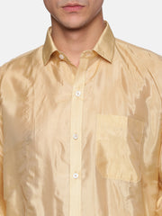 Men Artsilk Full Sleeve Shirt and Readymade Dhoti Set