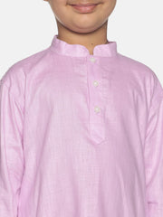 Boys Pink Colour Cotton Kurta