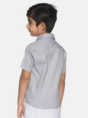 Boys Grey Colour Cotton Shirt.