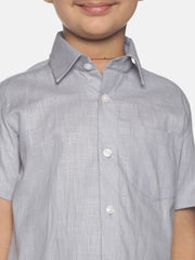 Boys Grey Colour Cotton Shirt.