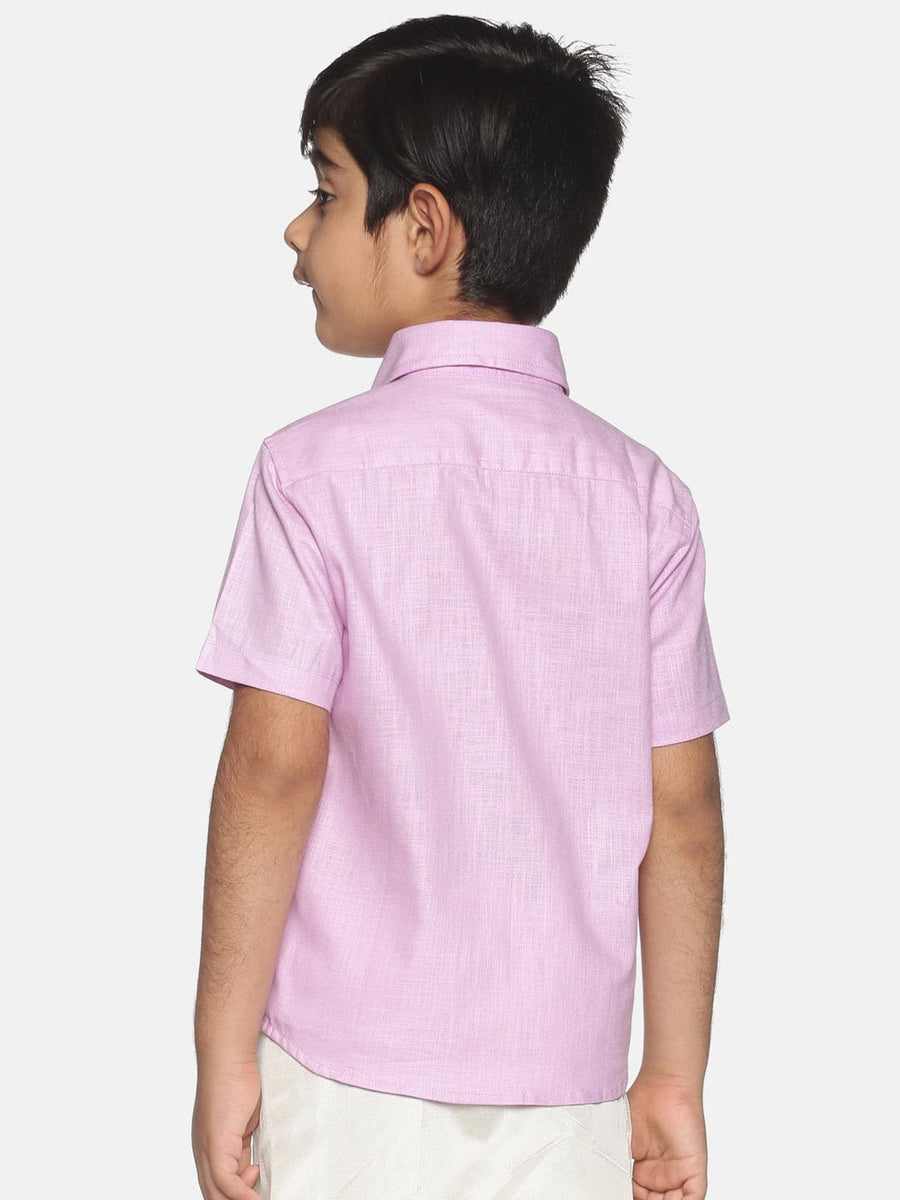 Boys Pink Colour Cotton Shirt.