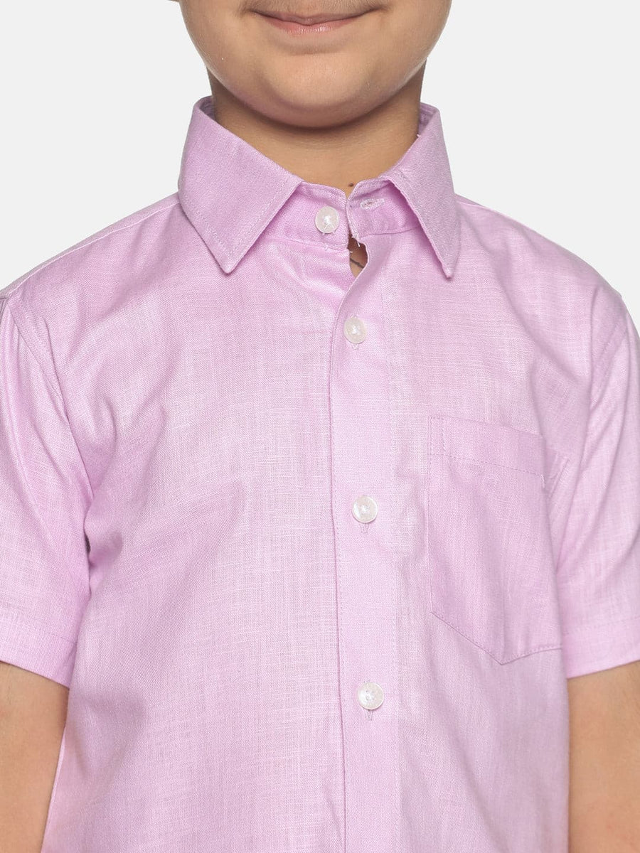 Boys Pink Colour Cotton Shirt.