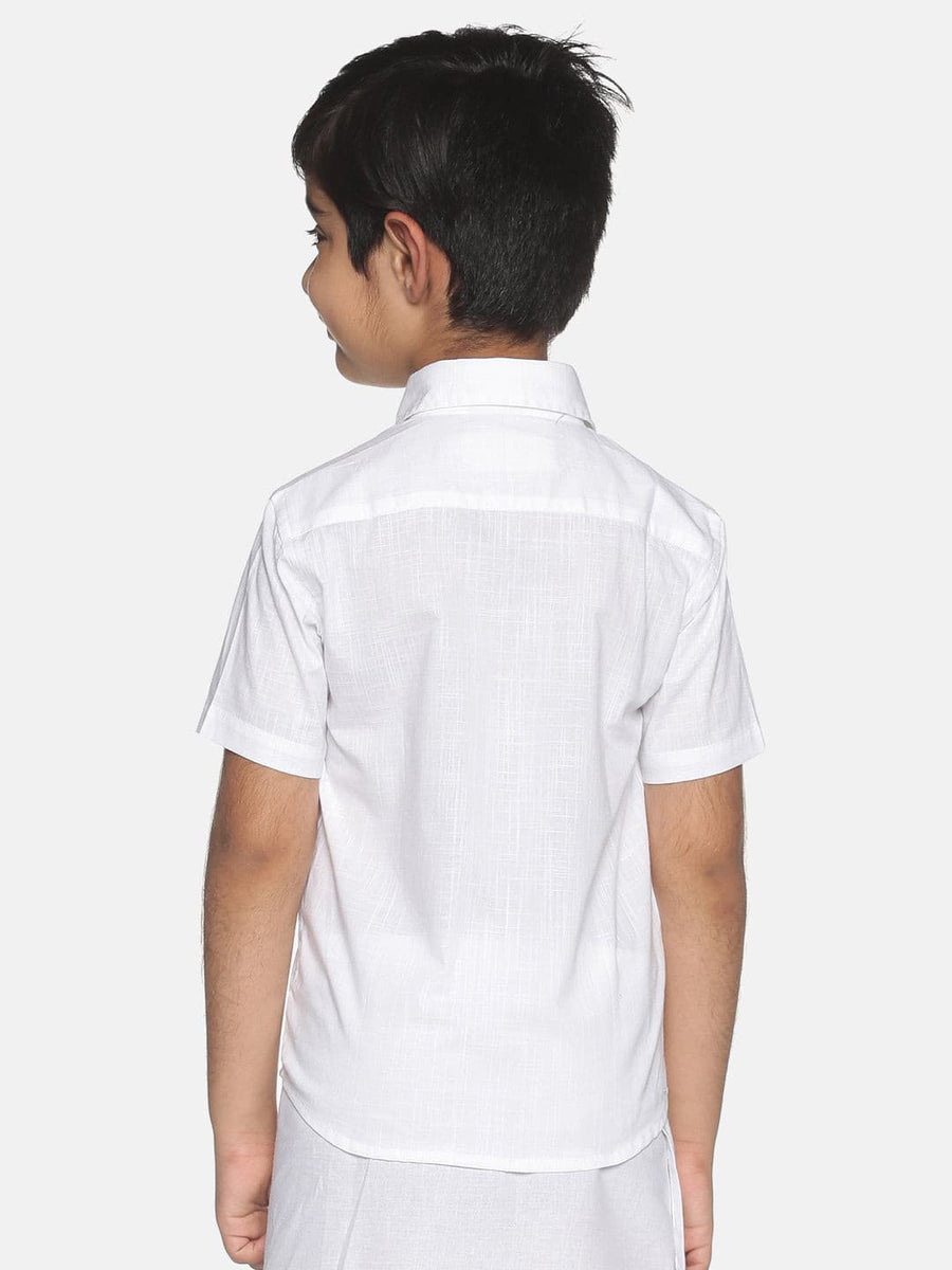 Boys White Colour Cotton Shirt.