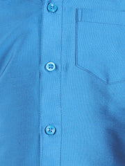 Boys Blue Colour Readymade Shirt With Dhoti Set.