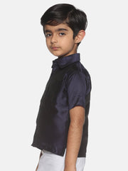 Boys Blue Colour Polyester Shirt