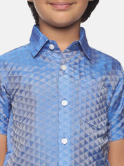 Boys Blue Colour Art Silk Shirt