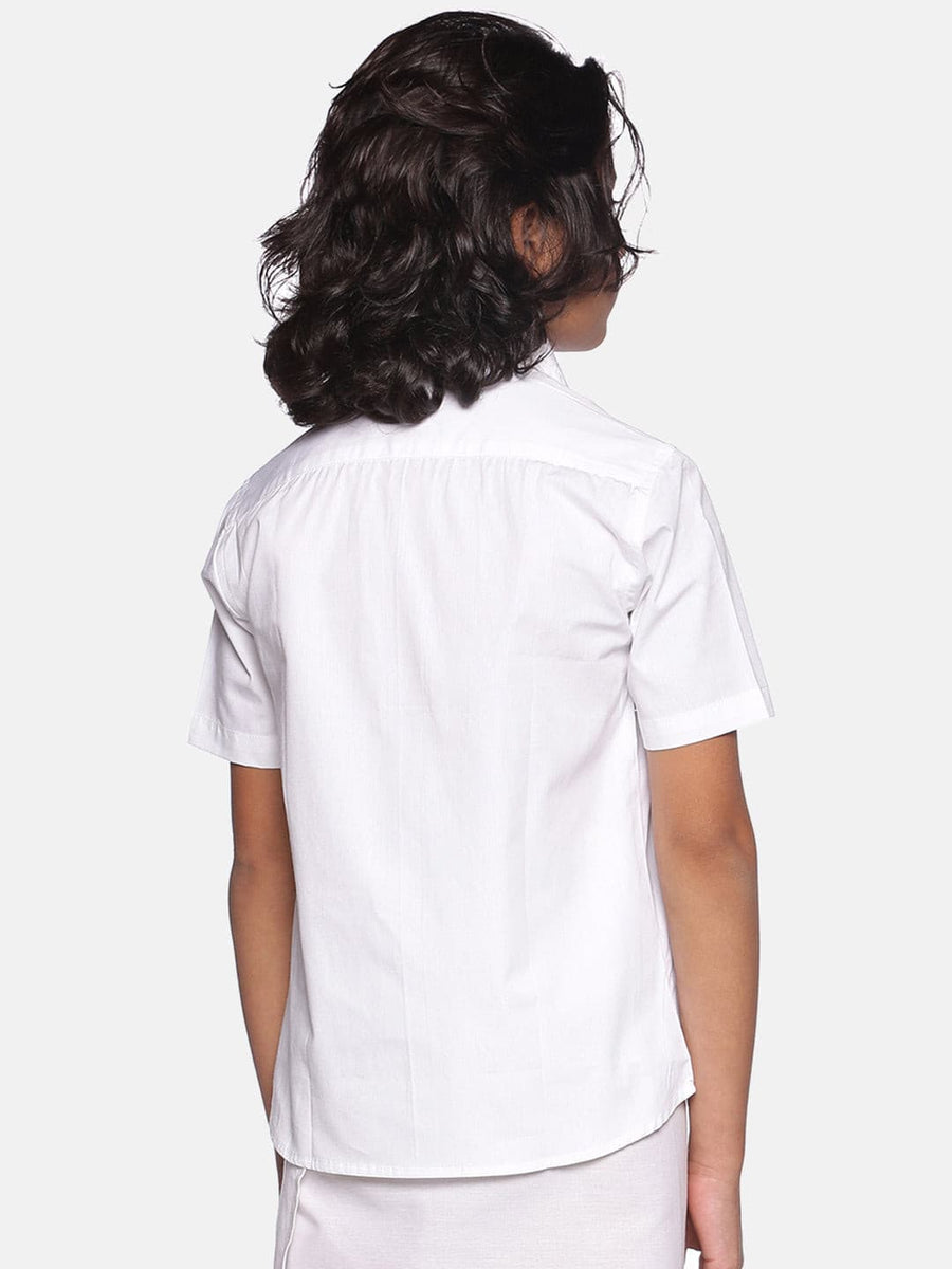 Boys White Colour Cotton Shirt