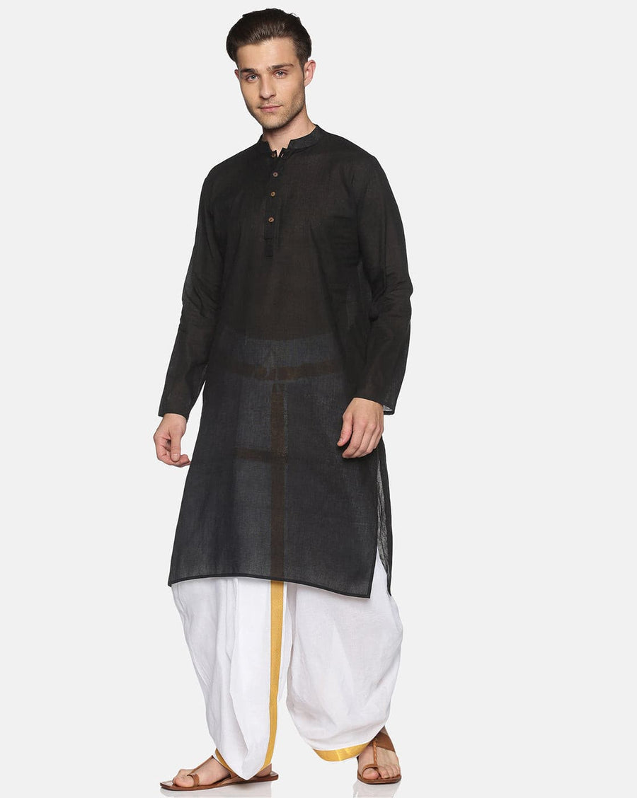 Men White Colour Cotton Dhoti Pant / Panjakejam.