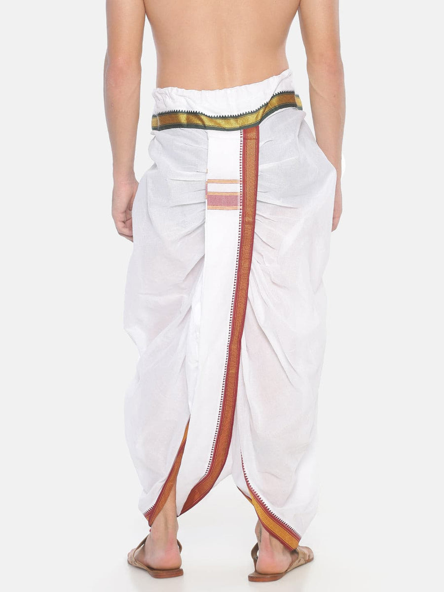 Men White Colour Cotton Dhoti Pant / Panjakejam