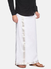 Men Cotton White Colour Traditional Regular Mundu / Dhoti.