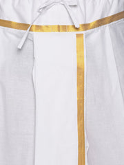 Men White Colour Cotton Dhoti Pant / Panjakejam