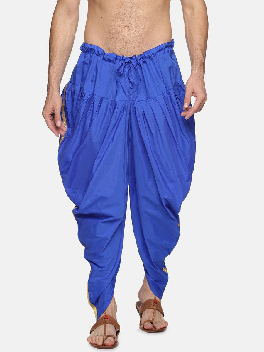 Men Silk Finish Solid Colour Side Laced Ready to Wear Dhoti Pant