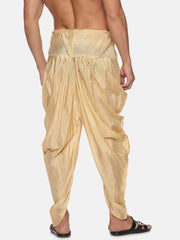 Men Biscuit Colour Polyester Viscose Dhoti Pant.
