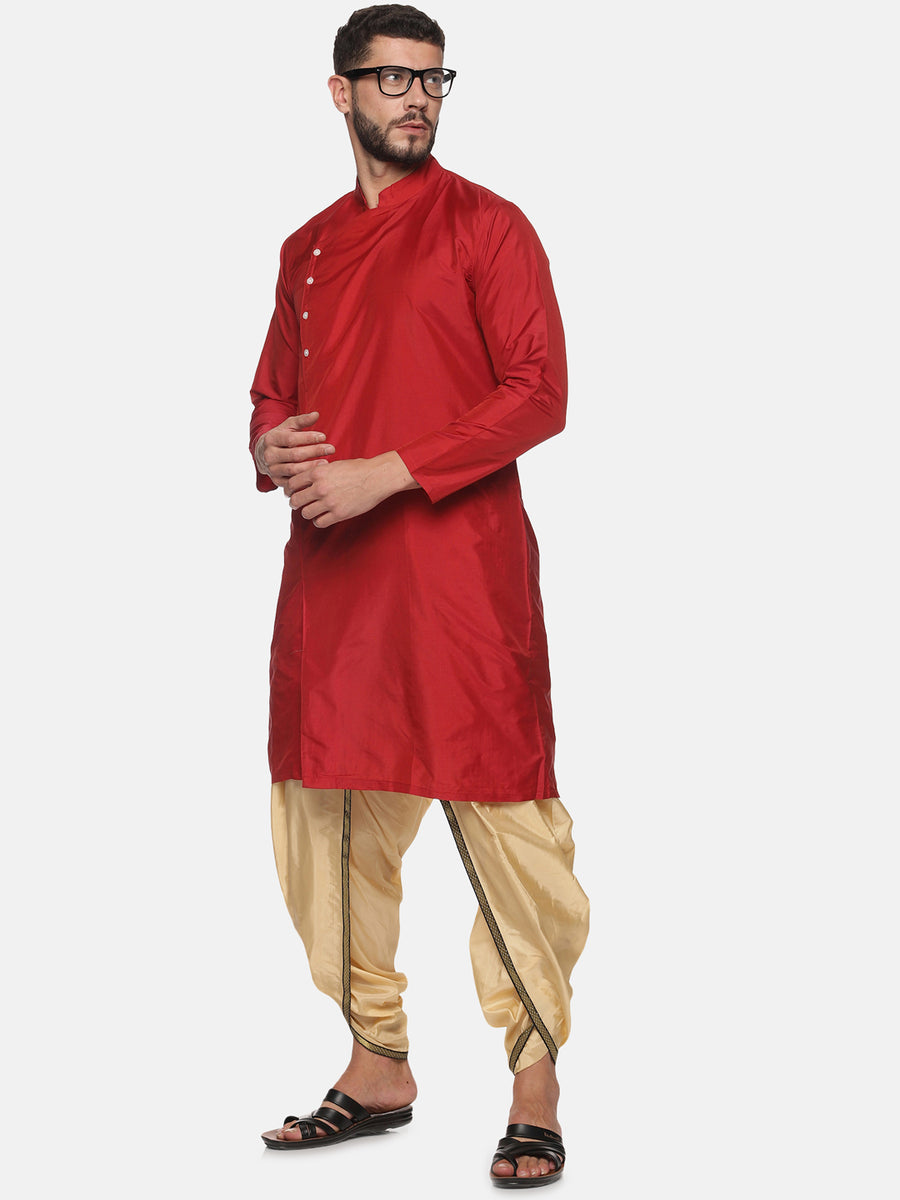 Men Biscuit Colour Polyester Viscose Dhoti Pant.