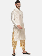 Men Biscuit Colour Polyester Viscose Dhoti Pant.