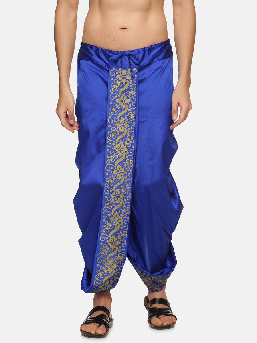 Men Blue Colour Polyester Panjakejam / Dhoti Pant.