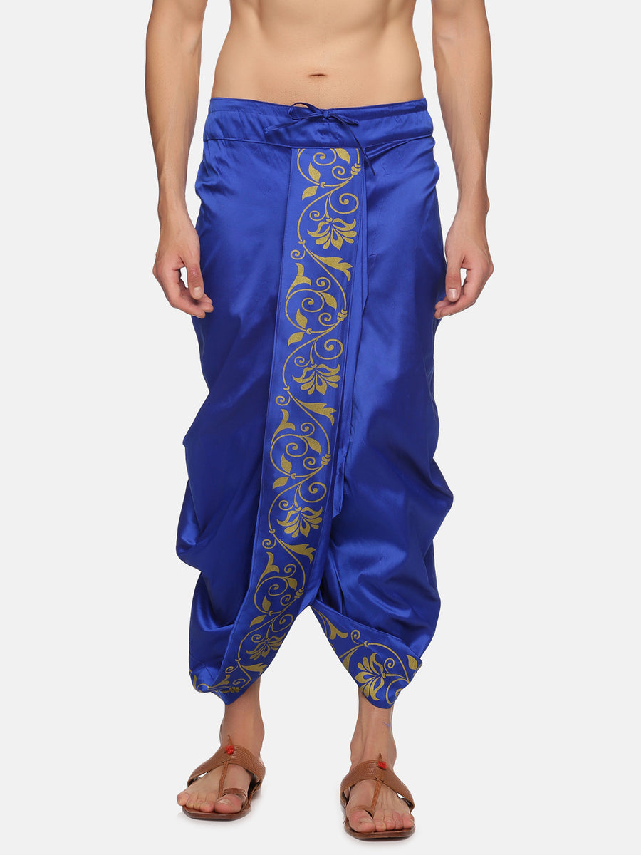 Men Blue Colour Polyester Panjakejam / Dhoti Pant