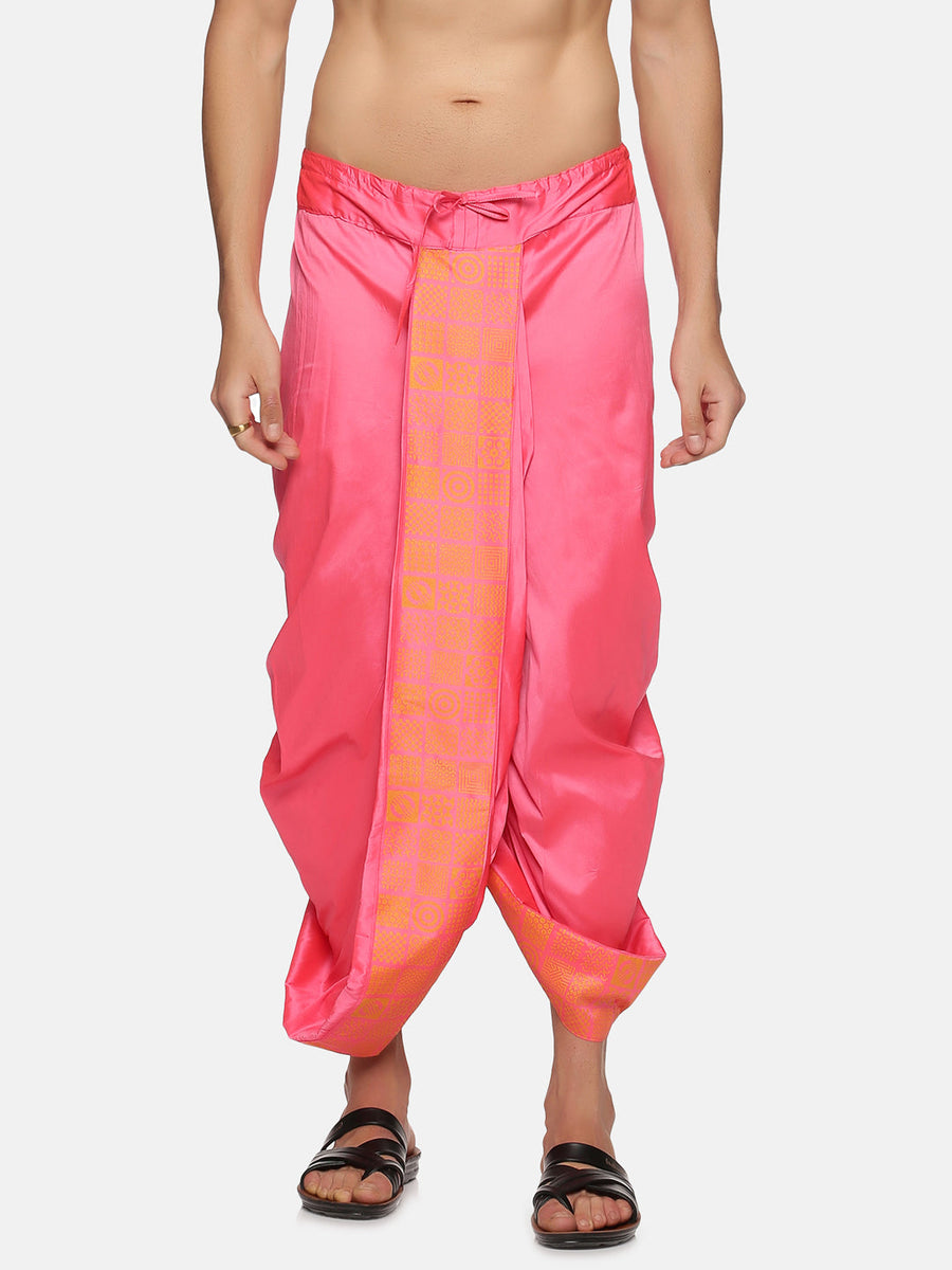 Men Pink Colour Polyester Panjakejam / Dhoti Pant.