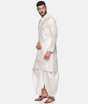 Men White Colour Polyester Viscose Kurta