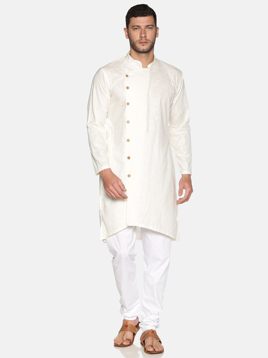 Men Slub Cotton Solid Colour Designer Kurta