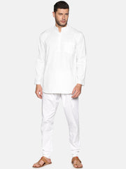 Men White Colour Cotton Kurta Pyjama Set