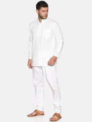 Men White Colour Cotton Kurta Pyjama Set