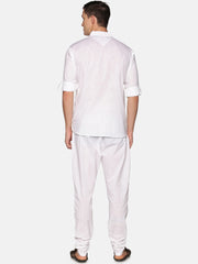 Men White Colour Cotton Kurta Pyjama Set