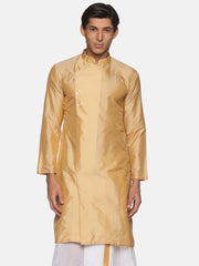 Men Butter Silk Biscuit Colour Designer Kurta