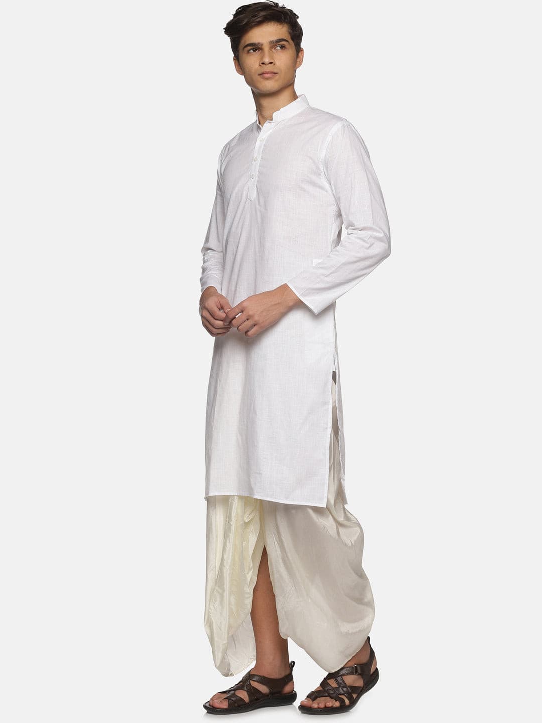 Men White Colour  Cotton Kurta.