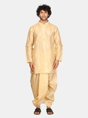 Men Artsilk Kurta Dhoti Pant Set